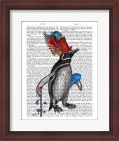Framed Penguin and Fish Hat Book Print