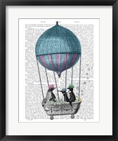 Framed Penguins in Balloon Bath Book Print