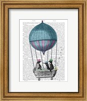 Framed Penguins in Balloon Bath Book Print