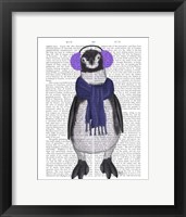 Framed Penguin Ear Muffs Book Print