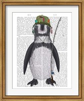 Framed Penguin Fishing Book Print