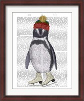 Framed Penguin Ice Skating Book Print