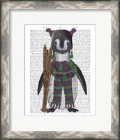 Framed Penguin Skis Book Print