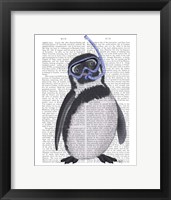 Framed Penguin Snorkel Book Print