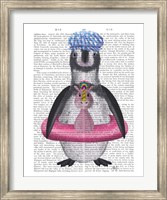 Framed Penguin Unicorn Rubber Ring Book Print