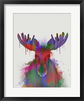 Framed Moose Rainbow Splash