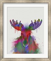 Framed Moose Rainbow Splash