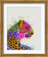 Framed Leopard Rainbow Splash 1