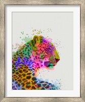 Framed Leopard Rainbow Splash 1