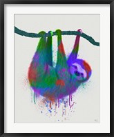 Framed Sloth Rainbow Splash