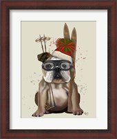 Framed English Bulldog, Skiing