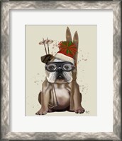 Framed English Bulldog, Skiing