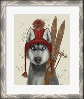 Framed Husky, Skiing