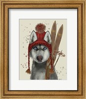 Framed Husky, Skiing