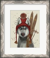 Framed Husky, Skiing