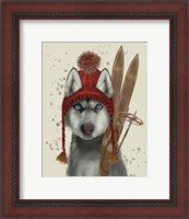 Framed Husky, Skiing