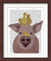 Framed Pig and Ducklings Book Print