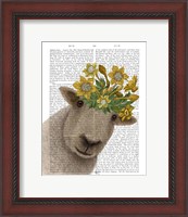 Framed Sheep with Daffodil Crown Book Print