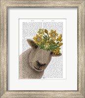 Framed Sheep with Daffodil Crown Book Print