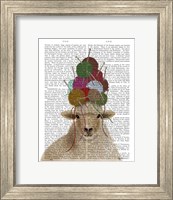 Framed Sheep with Wool Hat, Portrait Book Print
