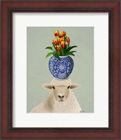 Framed Sheep and Tulips