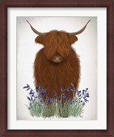 Framed Highland Cow, Bluebell