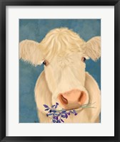 Framed Cow Cream, Bluebells