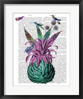 Framed Tropical Artichoke Book Print