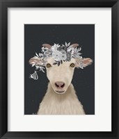 Framed Goat 1, White Flowers