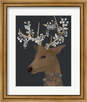 Framed Deer, White Flowers