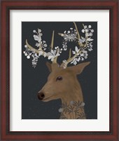 Framed Deer, White Flowers