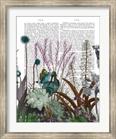 Framed Wildflower Bloom, Snail Bird Book Print