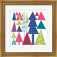 Framed Geometric Holiday Trees II Bright