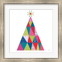 Framed Geometric Holiday Trees I Bright