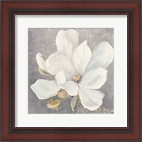Framed Serene Magnolia Light Gray