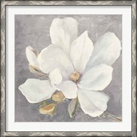 Framed Serene Magnolia Light Gray