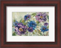 Framed Bold Blue and Lavender Flowers
