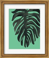 Framed Tropical Palm II BW Green