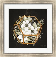 Framed Gold Geometric Hexagon