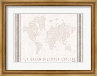 Framed Fly, Dream, Discover, Explore Map