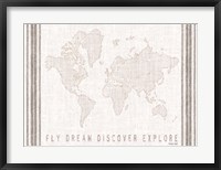 Framed Fly, Dream, Discover, Explore Map