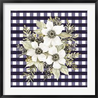 Framed Navy Floral I