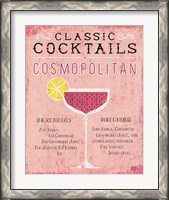 Framed 'Classic Cocktails Cosmopolitan Pink' border=
