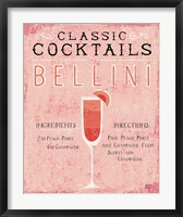 Framed Classic Cocktails Bellini Pink