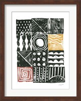 Framed Block Print I Red Yellow