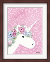 Framed Floral Unicorn II