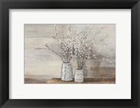 Framed Pussy Willow Still Life with Designs