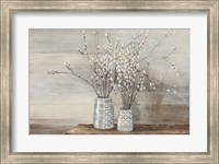 Framed Pussy Willow Still Life with Designs