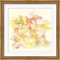 Framed Pastel Garden Daisies