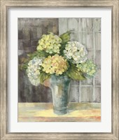 Framed Yellow Hydrangea Gray